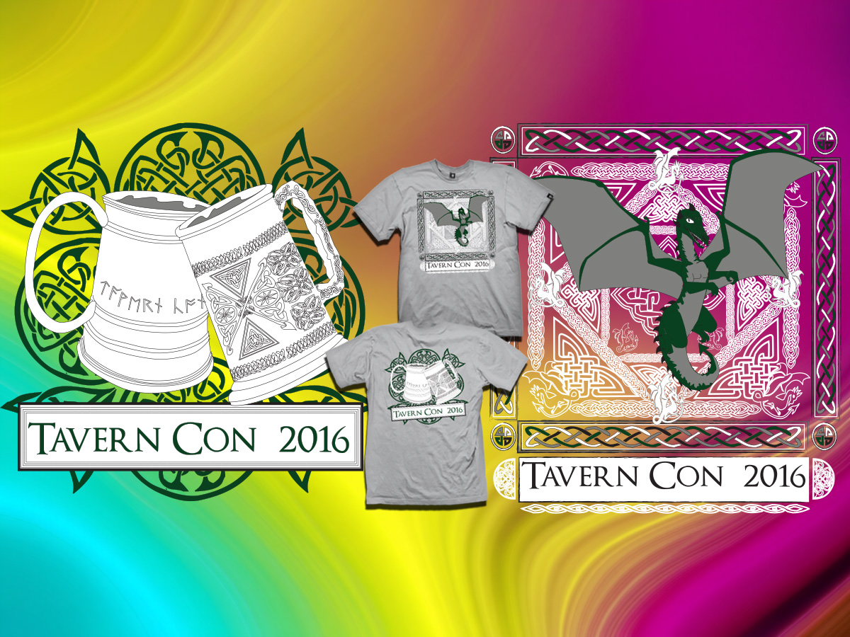 Tavern Con 2016 event logo and shirt graphics